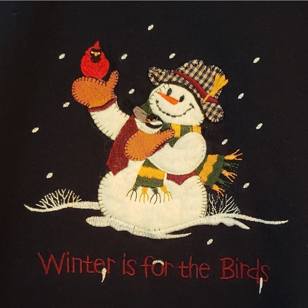 Cute "Winter is For the Birds" Sweatshirt Sz M